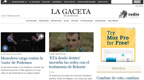 Gaceta.es aumenta un 41% sus visitas entre enero y marzo