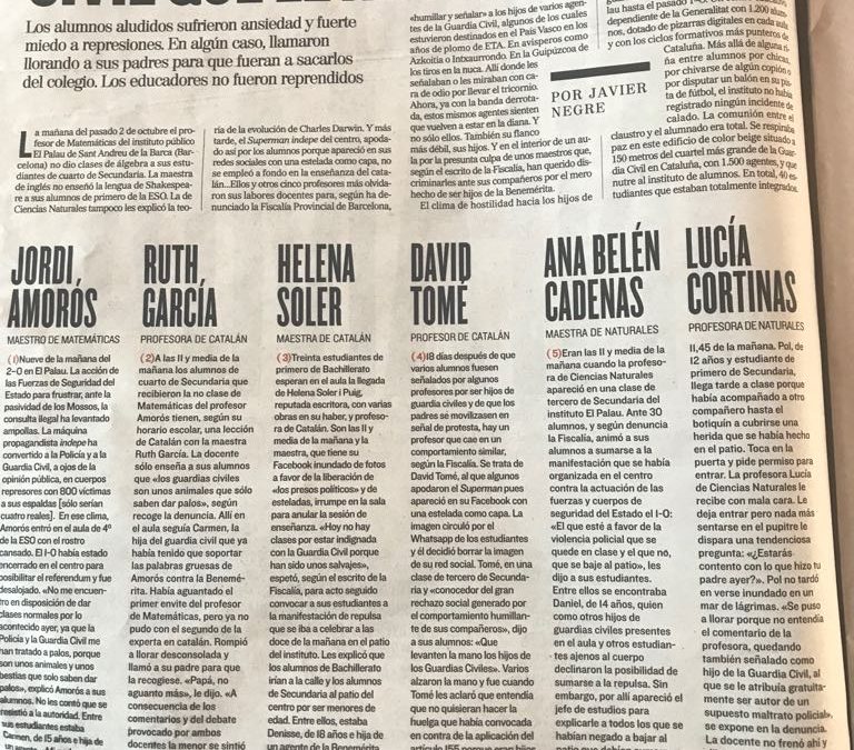 “El que sea hijo de guardia civil que levante la mano”